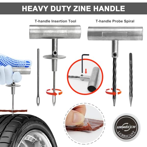 Image of Rubber Jack Pads Adapters & Tire Repair Tool Kit for Ford Mustang Mach E 2021-2025, 4pcs Rubber Lifting Floor Jack Pucks for Ford Mach E, Car Emergency Flat Tire Puncture Repair Tool Kit