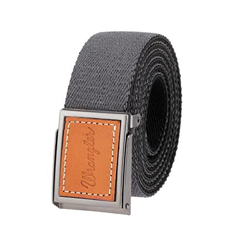Wrangler Men's Leather Buckle Stretch Web Casual Everyday Dress Belt