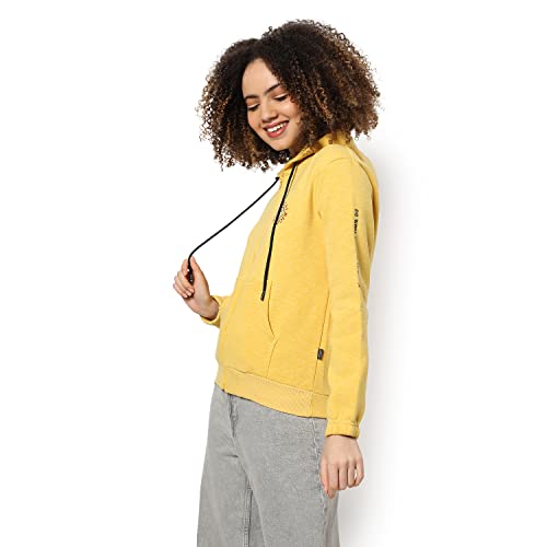 Image of Campus Sutra Women Cotton Zipper Sweatshirt Relaxed Fit for Casual Wear | Full Sleeves | Stylish Sweatshirt Crafted with Comfort Fit and High Performance for Everyday Wear