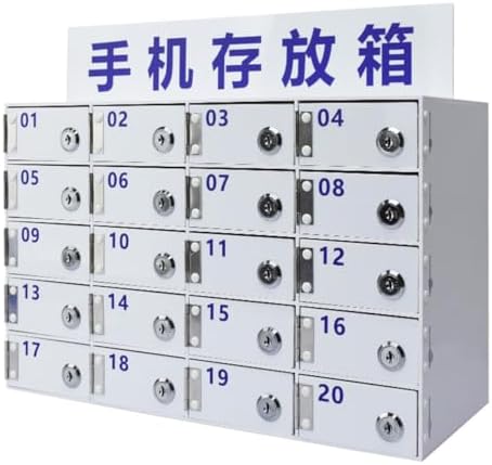 Wall-Mounted Cell Phone Locker Box with Key Lock - Acrylic Storage Cabinet for Home & School, Available in 12/15/20/25 Grid Options, Secure Mobile Phone Organizer