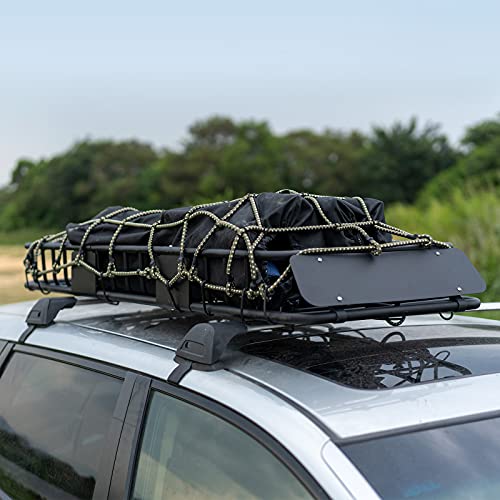 Xcar 64"X23"X6" Car Roof Rack Cargo Carrier Rooftop Basket Luggage For Traveling Black #TOP5