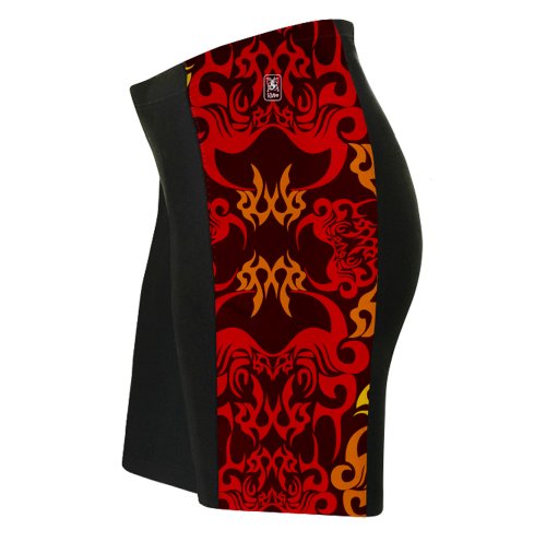 ScudoPro Red Black Tattoo Sheme Cycling Shorts for Men - Size M