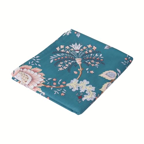 Teal Flat Sheets Only King Size Printed 100% Cotton Hotel Luxury Flat Bed Sheet Easy Care