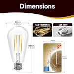 Dusk to Dawn ST64 Edison Light Bulbs Outdoor, 60W Equivalent 4 Pack - Image 5