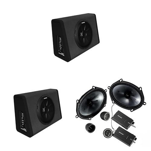 Kicker (2) 11PT250 Powered Sub Enclosure & 46CSS684 6x8 Component Bundle