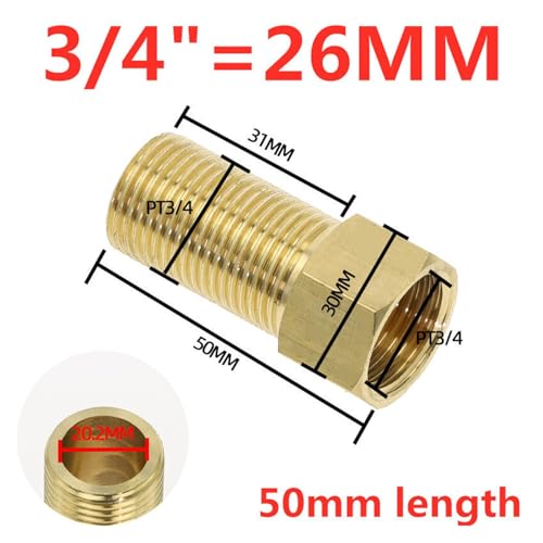 Conector de latón de 1/2" BSP para prolongación de tuberías y unión recta de 50mm 3