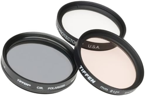 Tiffen 58mm Photo Essentials Kit with UV Protector, 812 Color Warming, Circular Polarizing Glass Filters and 4 Pocket Pouch