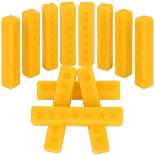 Sukh 290g(10.23oz) Yellow Beeswax-Bar - 12 Pcs Beeswax Block - Triple Filtered Wax Bar Candle Wax for Candles Making Skincare,Lip Balms,Lotions,DIY Projects,Soap