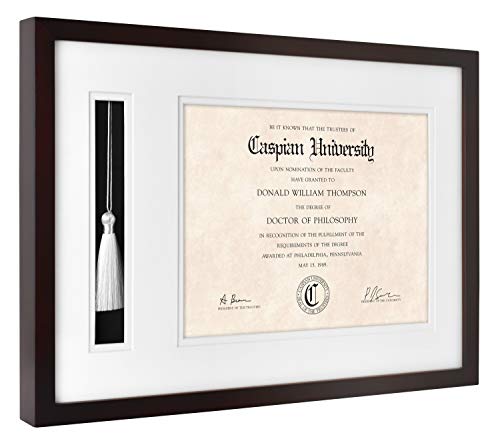 Image of MCS, Espresso Graduation Diploma and Tassel Frame, 18.25x13 Inch Overall Size