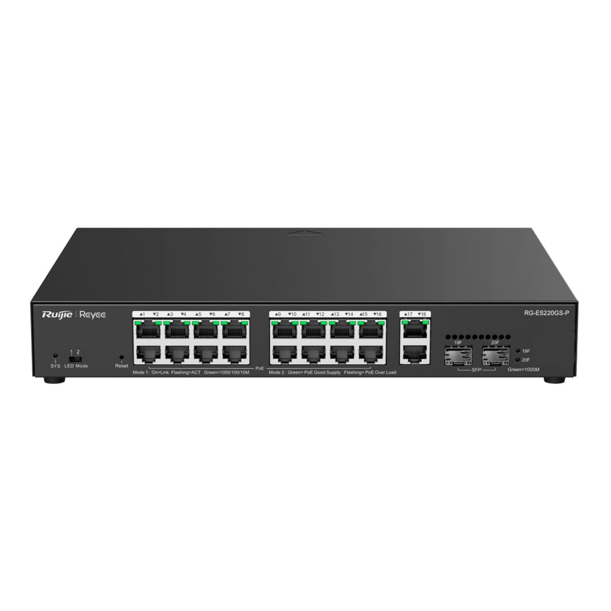 Reyee 20-Port Gigabit Smart POE Switch, 16 PoE/POE