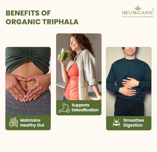 Image of Organic Triphala Tablets - 600 mg 60 Tablets - Improves Digestion - Improves Bowel Wellness - Supports Detoxification - Maintains Healthy Gut