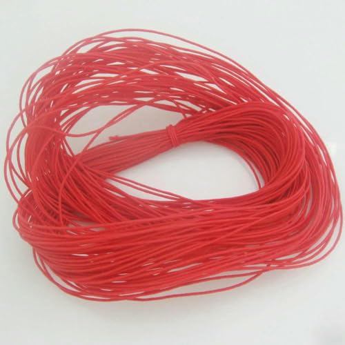 Cordones elásticos redondos multicolores de 0,8 mm, aproximadamente 25 metros por paquete, hilo para sombreros de fiesta, accesorios de bricolaje para prendas de vestir - 03 rojo - Diámetro 0,8 mm -