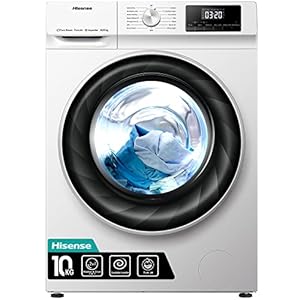 Hisense WDQY1014EVJM 60cm Freestanding 10 KG Front Load Washer Dryer – 1400 RPM – Pure Steam – PureJet – Pause and Add…