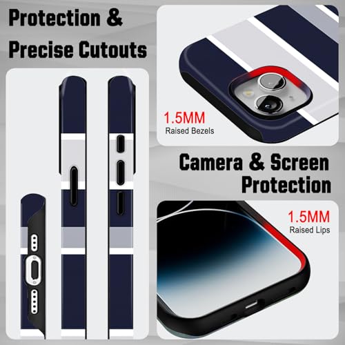 Beaudio Football Phone Case for iPhone 13 6.1inch - with Minimalist Geometric Stripes Design in Dallas Colors - Hard Hybrid Shell and Shockproof Silicone 2in1 Cover by Beaudio - Image 3