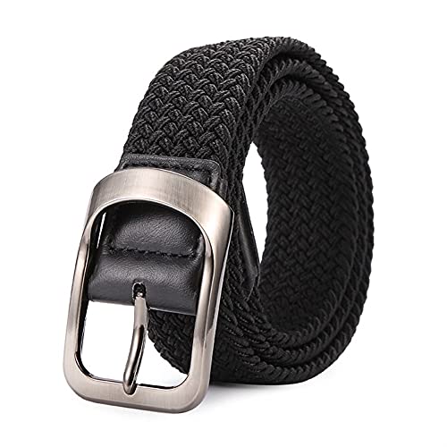 Ceinture pour hommes Ceinture extensible tressée élastique avec boucle à ardillon en cuir recouverte pour ceintures de pantalons en jean (Belt Length : 105CM, Color : 3) Cover