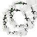 Flower Crown Headband Rattan Vine Wreath Garland Floral Wedding Bridal Hair Hoop Leaf Ribbon Party Decoration Headdress Headwear Christmas Handmade Headpiece Girls Kids Hair Accessories 2 Pack White