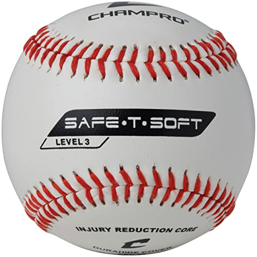 Balle de baseball Champro Safe-t-Soft blanche de 22,9 cm pour entraînement en lot de 1 douzaine
