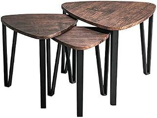 Industrial Nesting-Tables Living Room Coffee Table Sets of 3 Stacking End Side Tables