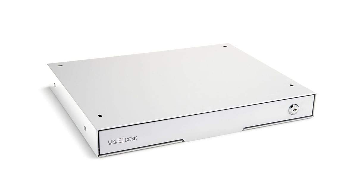 Uprite Ergo Under Desk Long Slim Tray Drawer - White, For Height Adjustable & Standard Desks