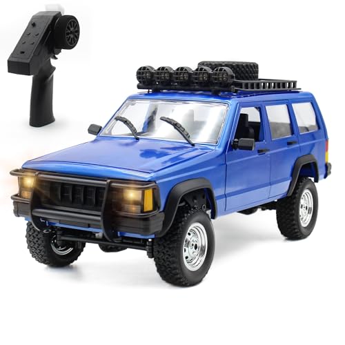 Fistone 1:12 Scale Remote Control Car, RC Rock Crawler, 2.4Ghz 4WD Off-Road Remote Control Truck with LED Light, All Terrains Climbing Vehicle, Waterproof Outdoor RC Car Kids Age 8-12 Adults Gifts