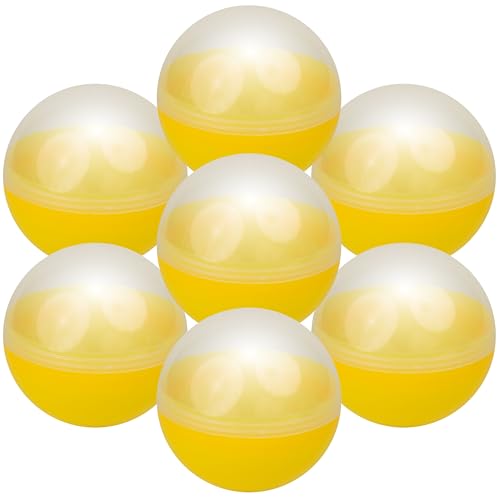 Image of Capsule Vending Machine Translucent-Yellow Round Capsules Empty 14 pcs 3.9 inch - Gumball Machine Capsules Easter Basket Stuffers Birthday Gifts - Pinata Stuffers Craft Supplies Claw Machine Refills