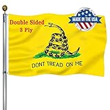 Don’t Tread on Me Flag 3x5 Outdoor Double Sided- US United States Gadsden Libertarian Flags-Heavy Du