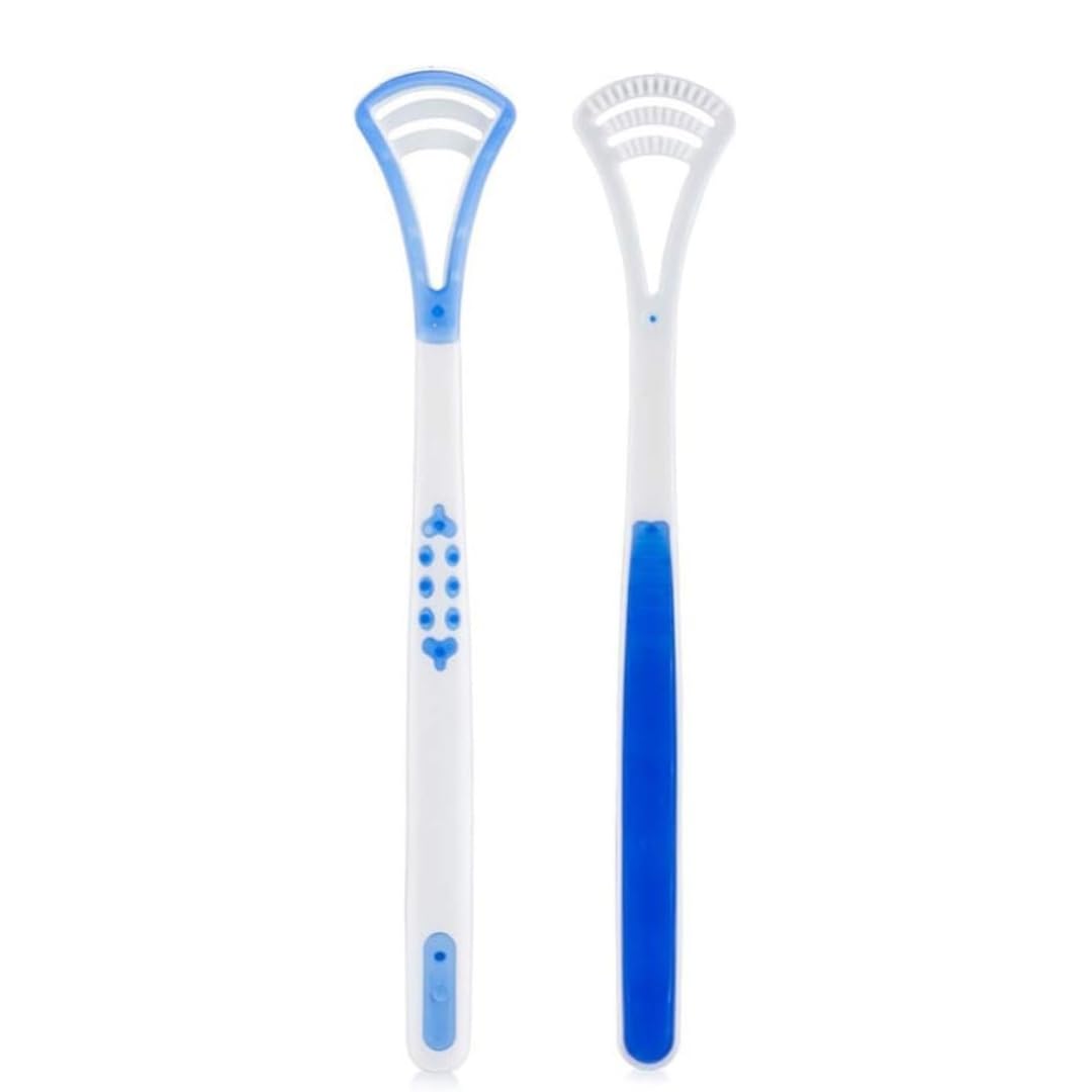 PARENCE.- 2er-Set 3-Phasen-Zungenschaber – Hygienische Zungenschaber 18 cm | Beseitigt Mundgeruch | Komplette Mundreinigung - 2 Stück