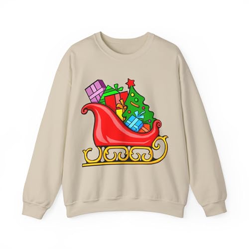 Pull de Noël traîneau anti-grattage en maille douce pour rester au chaud sans transpirer