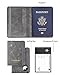 Stouchi AirTag Passport Wallet, Grey, Unisex, Faux Leather, RFID Blocking, Anti-Waterproof