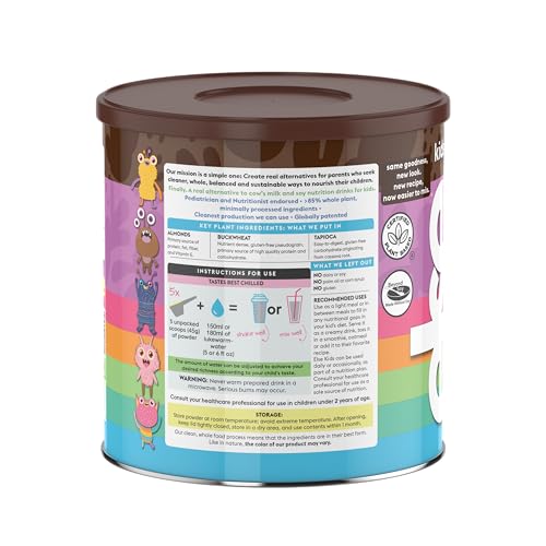ELSE NUTRITION Plant-Based Kids Protein Shake Powder for Ages 2-12. Dairy-Free First Kids Complete Nutrition Shake with Plant Protein and 25 Vitamins & Minerals, Chocolate, 1- Pack