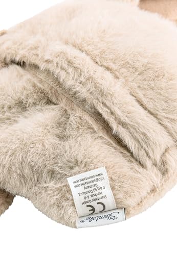 Sterntaler Wärmekissen Hund Lucky - wohltuendes Wärmekissen für Baby und Kinder aus weichem Flausch - Kuscheltier spendet Trost und beruhigt, Haferkissen, graubeige