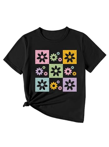 Image of Girls' Graphic Tees Summer Cute Tops Casual Short Sleeve Crew Neck T Shirts