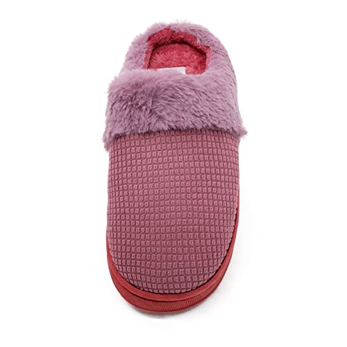 Image of VRITRAZ Women's Slip On Closed Toe Warm Winter House Clog Slipper (Pink, UK-6)