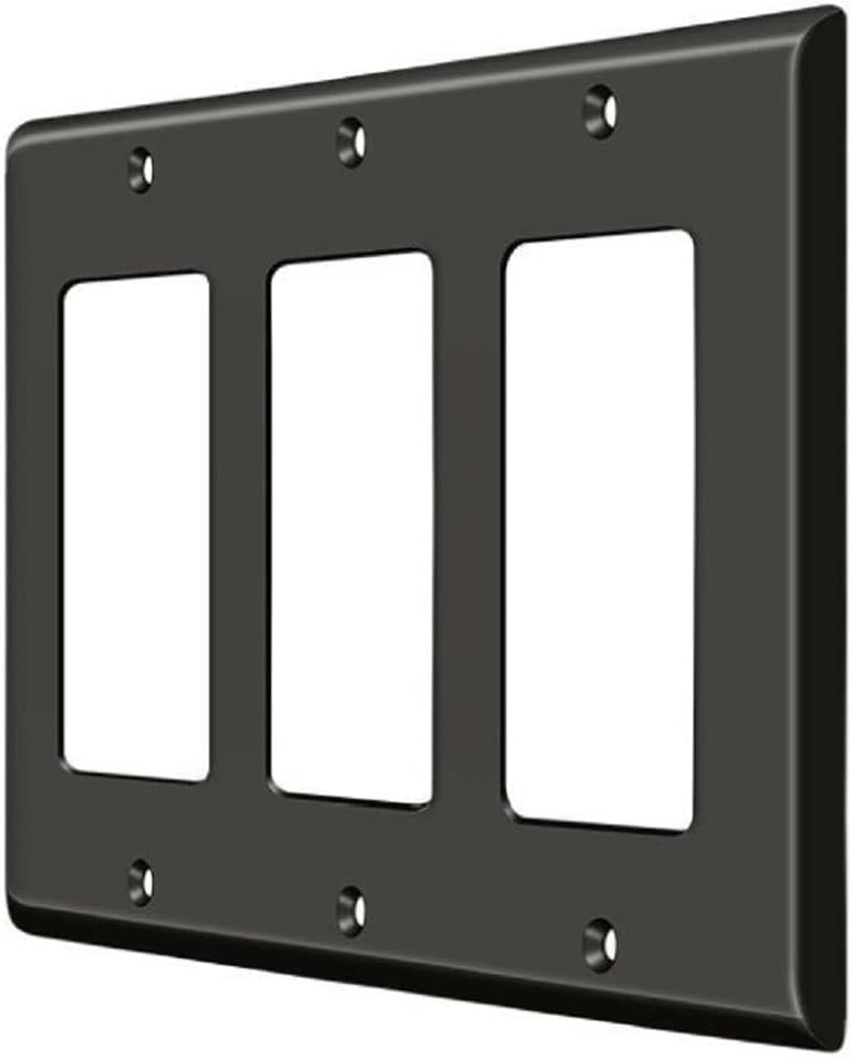 Deltana Swp4740u15a Triple Rocker Switch Plate, Antique Nickel