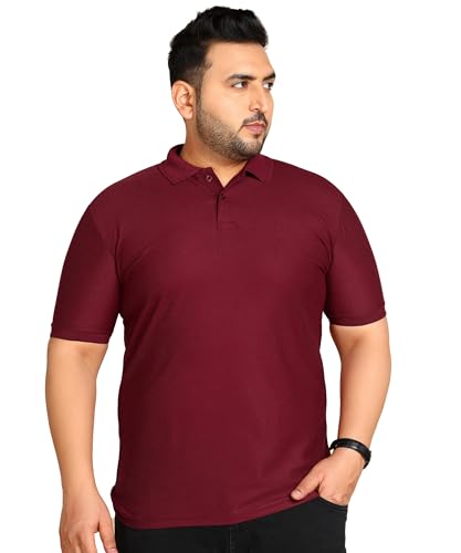 Image of INKKR Plus Size Solid Men's Polo Neck T-Shirt