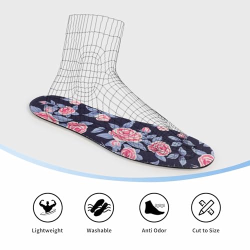 Image of Barefoot Shoe Inserts Shoe Inserts for Women Thin No Show Socks Womens Insole Socks for Men Shoe Insoles Women No Show Socks Womens Rose