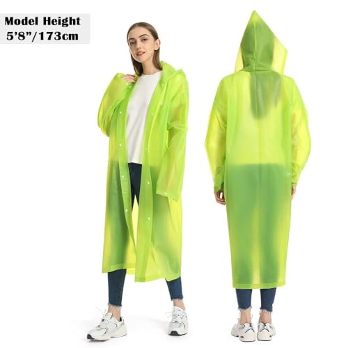 Image of Opret Portable EVA Raincoats for Adults, Reusable Rain Ponchos with Hoods and Sleeves Lightweight Raincoats, 2 Pack
