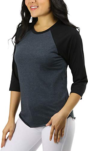 ToBeInStyle Women's Classic Two Color Cotton Baseball T-Shirts3
