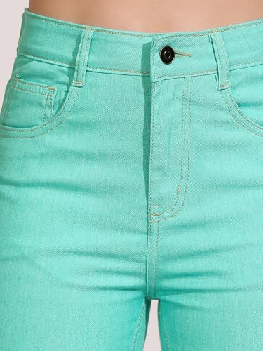Image of Dolce Crudo Boot Cut High Rise Cropped Jeans for Women