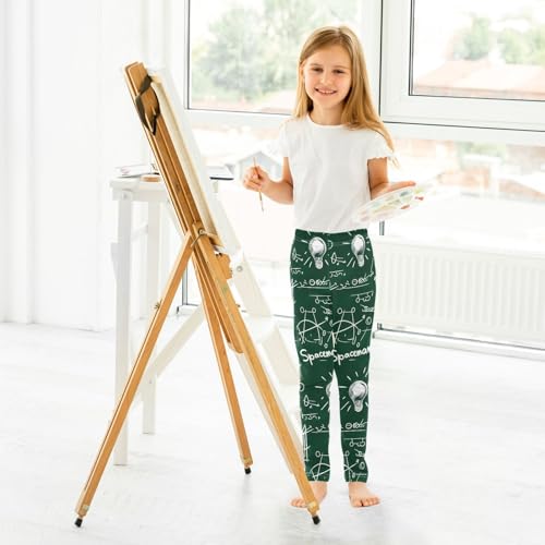 ALAZA Girls' Leggings Children's Yoga Pants Skinny Printed Dance Note Blackboard Lightbulb Comfortable 4T4
