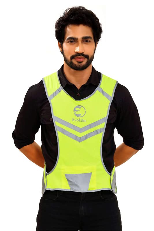 ReflectoSafe High Visibility Wear Reflective Jacket Cycling for Night Safety Waistcoat Vest for Outdoor Activities - Green (Pack of 3)-image-7