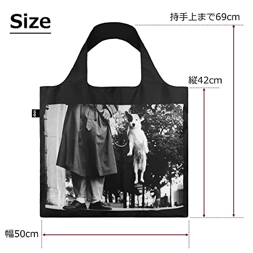 LOQI Elliott Erwitt - Dog Jumping Recycled Bag,Black/White, 50 x 42 cm - Image 3