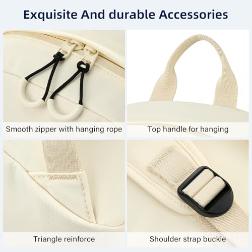 Image of HanTrip Carry On Travel Backpack For Men Women, 13 Inch Small Mini Work Bag Personal Item Backpacks, Camping Back Pack Lightweight Hiking Daypack For Office Nurse Commuter (Offwhite)
