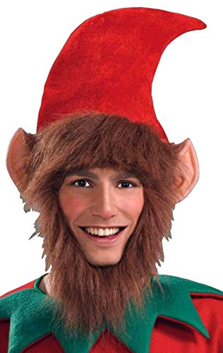 Forum Novelties Adult Elf Hat with Ears, Hair, and Beard, One Size