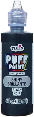 TULIP Dimensional Fabric Paint 41401 Dfpt 4Oz Slick Black, 4 Fl Oz (Pack of 1), Packaging may vary