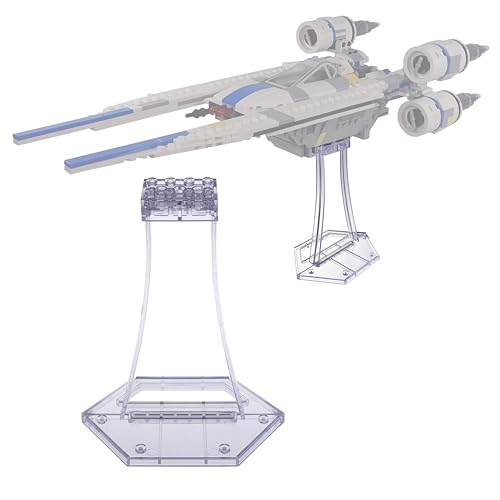 Display Stand for Lego 75399 Rebel U-Wing Starfighter, 75393 9493 75273 75301 75102 75218 X-Wing, 75347 TIE Bomber Kit, Flat Display no Angle, Plastic Transparent Display Stand only.