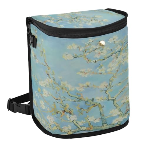 Image of senya Car Trash Can Car Garbage Can Car Waste Basket,Almond Blossom Leak-Proof Car Trash Bin, Car Trash Hanging Car Accessories Interior Car Organizer Bag