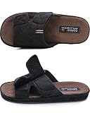 CORIFEI Men's Open Toe Slippers with Arch Support, Adjustable House Slippers Anti-Slip Cross Brand I