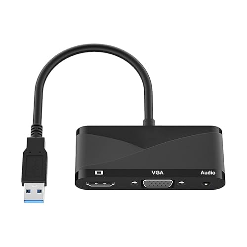 Fly Kan Usb 3.0 To Hdmi/Vga/Audioadapter,Multi-Monitor - Hdmi/Vga/Audio Simultaneous Output (Compatible With Windows 10, 8.1, 7, Xp) #TOP2