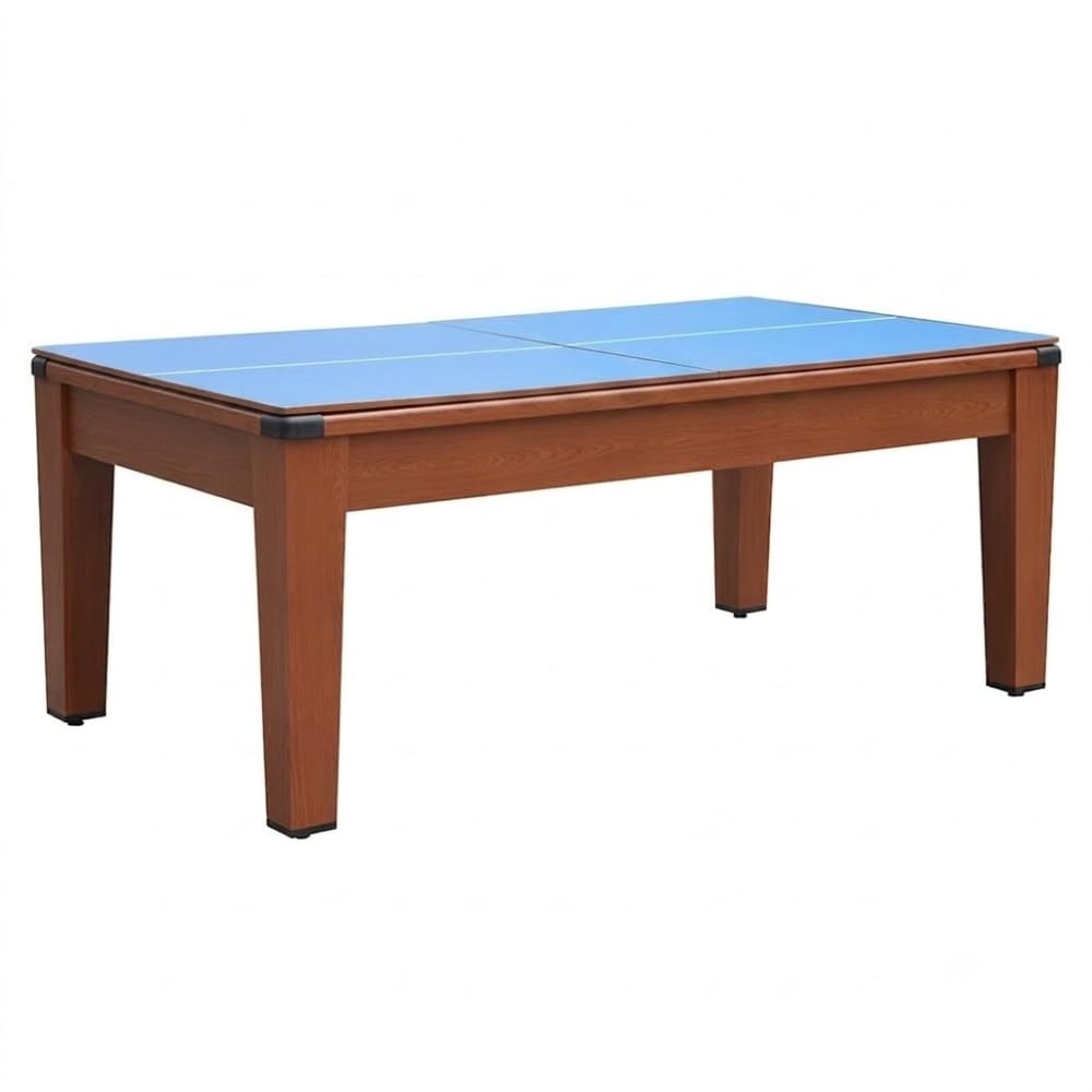 Table Multi Jeux 5 en 1-195x109x79 cm - Ping-Pong, Billard, Airhockey, Poker - Table à Manger